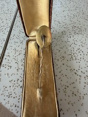 Antique Georgian Sentimental Sepia Painting Stickpin Ivory under Crystal