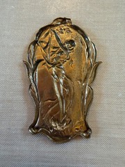 Vintage NOS Art Nouveau Brass Fairy Stamping Woodland Nymph Jewelry Finding 61mm