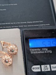 Vintage 1990-s 14 Ct Rolled Gold Mystic Topaz Zircons Earrings-Hallmarked 585 RG