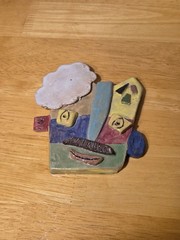 Vintage Picasso Style Abstract Art Pottery Ceramic 3D Art Cubist Face Unique
