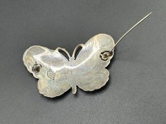Siam Niello Sterling Silver Blue Butterfly Brooch