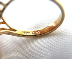 Vintage Sterling Silver 925 Yellow Gold over CZ Baguette Starburst Ring Size 9