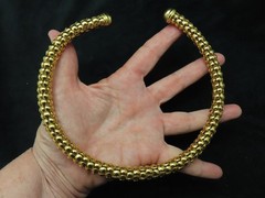 Vintage Gold Plated Metal Cuff Necklace Very Flexible