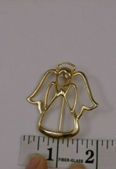 **STUNNING!!**AAI Brand Signed Gold Toned Angel Pin Brooch Rhinestone Eyes 2″