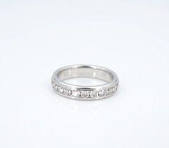Vtg Platinum Natural Diamond Eternity Band 4mm Stackable Ring Size 5.25 RG5246