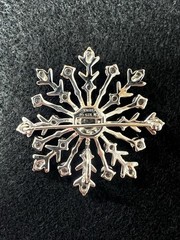 JCM 925 Sterling Silver Snowflake Pin/brooch With Cubic Zirconia China