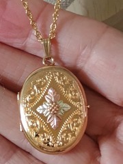 Vintage C. Co. 1/20 12K GF Storybook Locket with 14k GF Chain Stamped