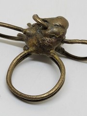 Vintage Brutalist Modernist Brass Abstract Free Form Ring Size 6