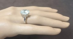 14k White Gold Vintage Filigree Engagement Ring 9.75CT.Natural Round Diamond Cut