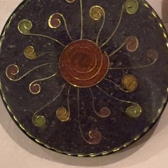 Mila Aciro “Art In Sawdust” Vintage Handmade Brooch Pin Sunburst Collectible New