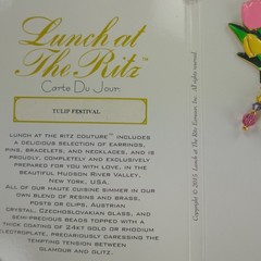 Lunch at the Ritz Earrings Tulip Festival Signed Clip On Menu Card
