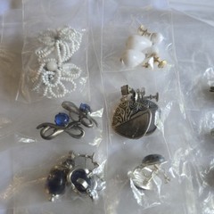 Vintage Costume Jewelry Earrings Lot 26 Pairs Screw Back Clip On Rhinestone Pear
