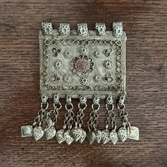 Vintage Tribal Silver Alloy Talisman Pendant Nomadic Amulet Dangle Charm