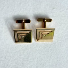5 Pair SWANK Mid-century Vintage 1950s Cufflinks, Leather, Blue Glass, Love Knot