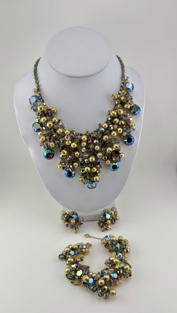 VERIFIED BOOK PC 💎 Juliana Delizza & E AB Bracelet Earring Necklace Set Parure