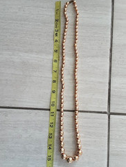 Vtg 1950s 1960s Gold Mercury Glass Bead Necklace Hand Knotted San Francisco Box