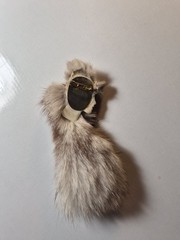 Flapper Lady Brooch Pin 2.5″ Mink Fur Art Deco Beautiful Unique