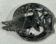 Antique Vintage Silver Tone Crane Bird Brooch