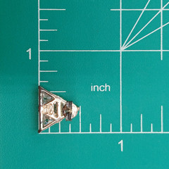 VTG 925 CL Triangle CZ Stud Earrings 0.5in Sterling Silver 5gtw Cluster Estate