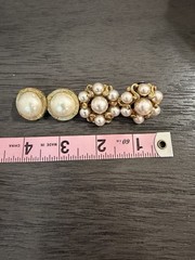 Vintage Faux Pearl Gold Tone Clip On Earrings Lot