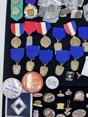 Vintage Gold & Silver Tone Assorted, Marketing, Flag, Music Pin Back Lot Of 75+