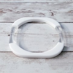 Vintage Bracelet Rounded Square Shape White & Clear Retro