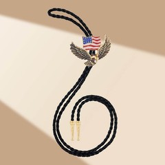 Hlympony Vintage Bolo Tie For Men Western Cowboy Cowgirl Rodeo American Flag