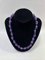 Vintage Purple Plastic Stone ? Necklace Costume Jewelry