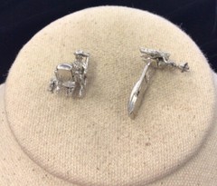 Vintage Sarah Coventry Mens Costume Hunting Man With Dog Cuff Links II836