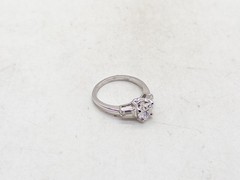 Vintage $6000 1.50ct Si1 H GIA CERTIFIED HEART CUT Diamond 14k White Gold Ring