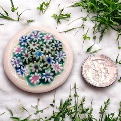 Porcelain Flower Brooch Hand-Painted Signed Artist Vintage Gardener Pin