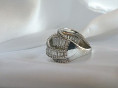 Sterling Silver 925 Multi Row Baguette CZ Highway Ross Simons Ring Size 6