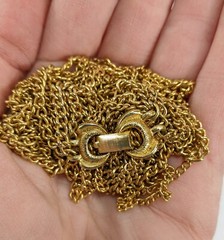VINTAGE Classic Yellow Gold Tone Multi 6 Strand Chain 20″ Necklace