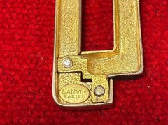 LANVIN PARIS Vintage Gold color Black Necklace From Japan