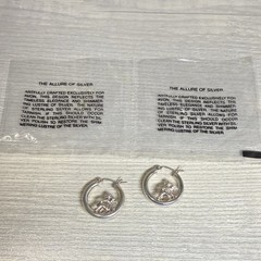Vintage Avon Sterling Silver Cherub Pierced Hoop Stamped 925 Earrings