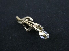 DEC Designer 1/20th 14k Yellow Gold Fill Double White Opal Pendant .9g .75 Inch