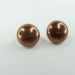 CAROL LEE Earrings Post Stud Button Brown Vintage Everyday Jewelry