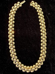 Rare 1980s Napier Heavy Gold Plated 22 Inch Triple Row Runway Statement Necklace