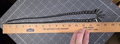 Vtg Art Deco Style Hematite Fringe Statement Necklace 30″ Whimsigoth Witchy 110g