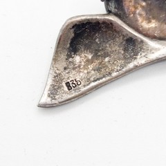Vintage 835 Silver Marcasite Bow Brooch Art Deco Ribbon Pin European Silver