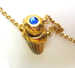 VTG COPAREL ME COLOGNE IN A FLACON PENDENT NECKLACE 29″ CHAIN BLUE STONE ON TOP