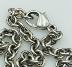 Vintage Sterling Silver Rolo Link Chain Necklace 32″