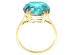 Antique 10.90Ct High Zircon and 18k Yellow Gold Solitaire Ring Circa 1910