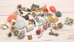 Bag Of Ladies Single Earrings. Vintage Clip On And Pierced. Many Signed Monet…
