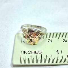 Vintage Sterling Black Hills Gold Riddles Co. Grapes & Leaves Ring Size 6.25