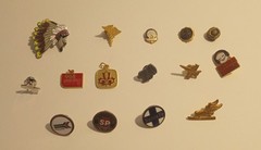 Vintage Lapel Pins& Charms: Fraternal, etc. American Legion, Kiwanis, Trains+