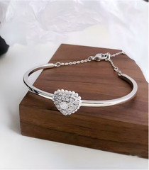 Swarovski Idyllia heart-shaped rhodium-plated bracelet