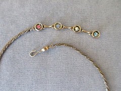 vintage signed 1955 HOLLYCRAFT NECKLACE multi color pastel rhinestones