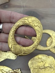 Vintage Brass Stampings Findings Pendant Pin Jewelry Making Horse Dog Western