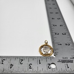1940’s Mercury Silver Dime Cut-Out Pendant Vintage Goddess Toga